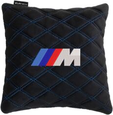Акція на Подушка EVAtech 30 х 30 см BMW M Чорна з синьою ниткою від Rozetka