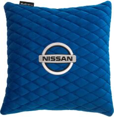 Акція на Подушка EVAtech 30 х 30 см Nissan Блакитна з блакитною ниткою від Rozetka