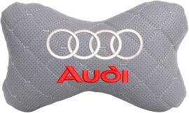 Акція на Подушка на підголовник EVAtech ECO 27 х 16 см Audi Сіра з сірою ниткою від Rozetka