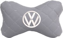 Акція на Подушка на підголовник EVAtech ECO 27 х 16 см Volkswagen Сіра з сірою ниткою від Rozetka