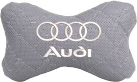 Акція на Подушка на підголовник EVAtech ECO 27 х 16 см Audi Сіра з сірою ниткою від Rozetka