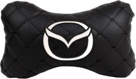 Акція на Подушка на підголовник EVAtech ECO 27 х 16 см Mazda Чорна з чорною ниткою від Rozetka