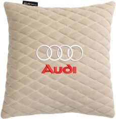 Акція на Подушка EVAtech 30 х 30 см Audi Бежева з бежевою ниткою від Rozetka