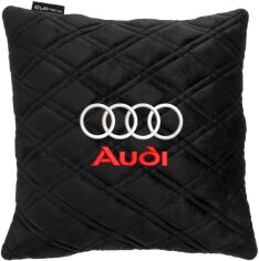 Акція на Подушка EVAtech 30 х 30 см Audi Чорна з чорною ниткою від Rozetka