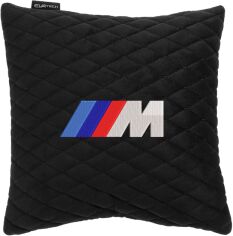 Акція на Подушка EVAtech 30 х 30 см BMW M Чорна з чорною ниткою від Rozetka