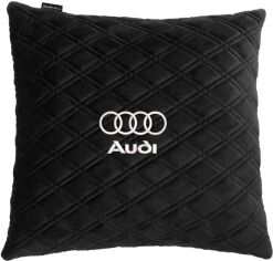 Акція на Подушка EVAtech 40 х 40 см Audi Чорна з чорною ниткою від Rozetka