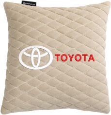 Акція на Подушка EVAtech 30 х 30 см Toyota Бежева з бежевою ниткою від Rozetka