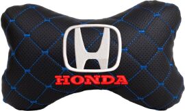 Акція на Подушка на підголовник EVAtech ECO 27 х 16 см Honda Чорна з синьою ниткою від Rozetka
