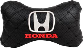 Акція на Подушка на підголовник EVAtech ECO 27 х 16 см Honda Чорна з чорною ниткою від Rozetka