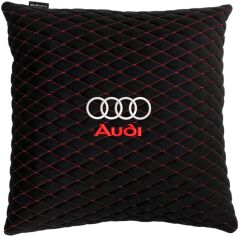 Акція на Подушка EVAtech 40 х 40 см Audi Чорна з червоною ниткою від Rozetka