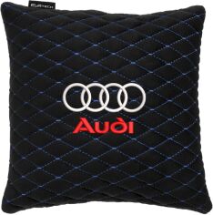 Акція на Подушка EVAtech 30 х 30 см Audi Чорна з синьою ниткою від Rozetka