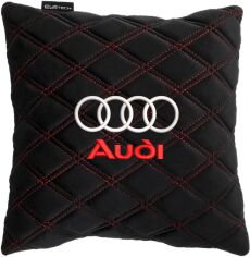 Акція на Подушка EVAtech 30 х 30 см Audi Чорна з червоною ниткою від Rozetka