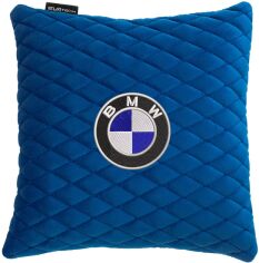 Акція на Подушка EVAtech 30 х 30 см BMW Блакитна з блакитною ниткою від Rozetka