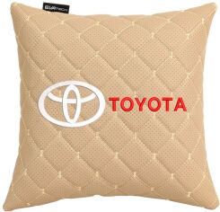 Акція на Подушка EVAtech ECO 30 х 30 см Toyota Бежева з бежевою ниткою від Rozetka