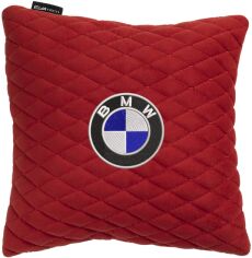 Акція на Подушка EVAtech 30 х 30 см BMW Червона з червоною ниткою від Rozetka