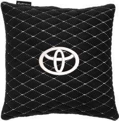 Акція на Подушка EVAtech 30 х 30 см Toyota Чорна з білою ниткою від Rozetka