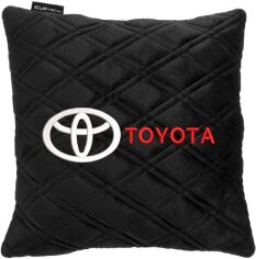 Акція на Подушка EVAtech 30 х 30 см Toyota Чорна з чорною ниткою від Rozetka