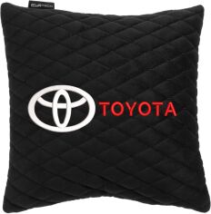 Акція на Подушка EVAtech 30 х 30 см Toyota Чорна з чорною ниткою від Rozetka