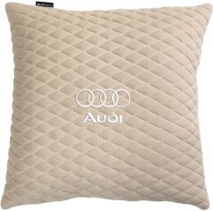 Акція на Подушка EVAtech 40 х 40 см Audi Бежева з бежевою ниткою від Rozetka