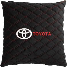 Акція на Подушка EVAtech 40 х 40 см Toyota Чорна з червоною ниткою від Rozetka