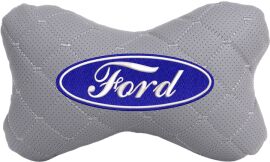 Акція на Подушка на підголовник EVAtech ECO 27 х 16 см Ford Сіра з сірою ниткою від Rozetka