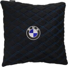 Акція на Подушка EVAtech 40 х 40 см BMW Чорна з синьою ниткою від Rozetka