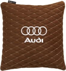 Акція на Подушка EVAtech 30 х 30 см Audi Коричнева з коричневою ниткою від Rozetka