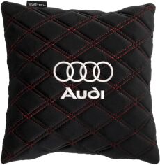Акція на Подушка EVAtech 30 х 30 см Audi Чорна з червоною ниткою від Rozetka