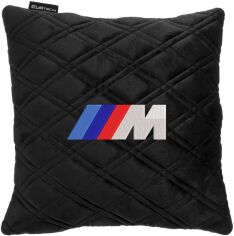 Акція на Подушка EVAtech 30 х 30 см BMW M Чорна з чорною ниткою від Rozetka