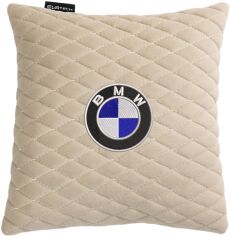Акція на Подушка EVAtech 30 х 30 см BMW Бежева з бежевою ниткою від Rozetka
