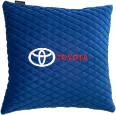 Акція на Подушка EVAtech 40 х 40 см Toyota Блакитна з блакитною ниткою від Rozetka