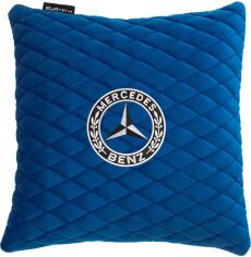 Акція на Подушка EVAtech 30 х 30 см Mercedes-Benz Блакитна з блакитною ниткою від Rozetka