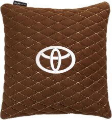 Акція на Подушка EVAtech 30 х 30 см Toyota Коричнева з коричневою ниткою від Rozetka