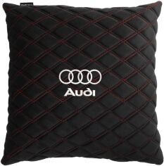 Акція на Подушка EVAtech 40 х 40 см Audi Чорна з червоною ниткою від Rozetka
