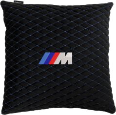 Акція на Подушка EVAtech 40 х 40 см BMW M Чорна з синьою ниткою від Rozetka