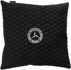 Акція на Подушка EVAtech 40 х 40 см Mercedes-Benz Чорна з чорною ниткою від Rozetka