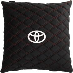 Акція на Подушка EVAtech 40 х 40 см Toyota Чорна з червоною ниткою від Rozetka