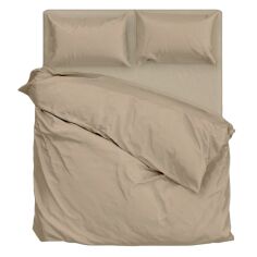 Акція на Комплект постельного белья Dyet Dark Beige SoundSleep ранфорс темно-бежевый Семейный комплект від Podushka