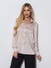 Акція на Сорочка жіноча ISSA PLUS 14972 2XL Світло-бежева від Rozetka