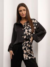 Акція на Сорочка жіноча ISSA PLUS 14937 3XL Чорна від Rozetka