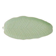 Акція на Блюдо фарфоровое овальное 30x16.8 см Leaf Green Gold Limited Edition B010789 від Podushka