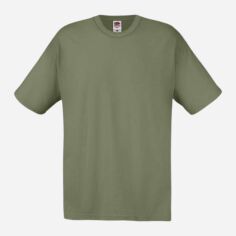 Акція на Футболка бавовняна довга чоловіча Fruit of the loom Original 0610820-59 3XL Оливкова від Rozetka