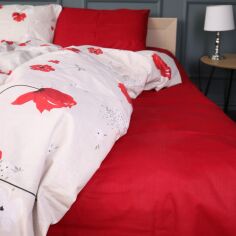 Акція на Простирадло MirSon полуторне 150x220 см 17-0754 Scarlet Poppies Бязь від Rozetka