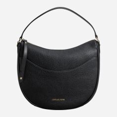 Акція на Сумка багет жіноча велика з натуральної шкіри Michael Kors 35R4G4DL9L-001 Чорна від Rozetka