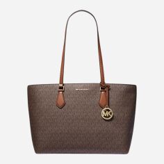 Акція на Сумка шопер жіноча Michael Kors 35S4G6HT9B-BROWN Коричнева від Rozetka