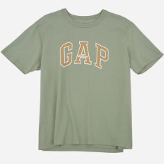 Акція на Футболка бавовняна довга чоловіча Gap 797924-08 S Оливкова від Rozetka