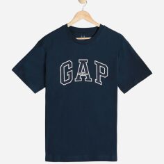 Акція на Футболка бавовняна довга чоловіча Gap 797924-01 XL Темно-синя від Rozetka