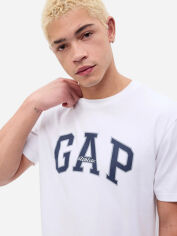 Акція на Футболка бавовняна довга чоловіча Gap 797924-02 XL Біла від Rozetka