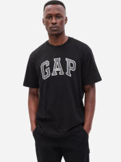 Акція на Футболка бавовняна довга чоловіча Gap 797924-04 XXL Чорна від Rozetka