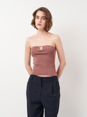 Акція на Футболка жіноча Zara 9598/251 S Коричнева від Rozetka